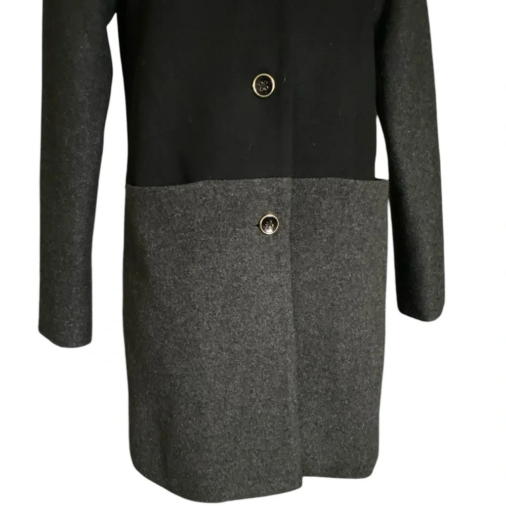 ANTHROPOLOGIE HUTCH Women’s Color-blocked Mid-Length 100% Wool Overcoat Size XS - Picture 6 of 8
